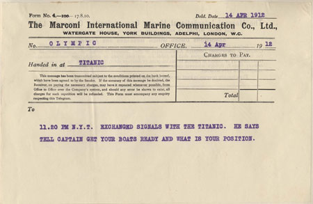 Titanic Marconigram