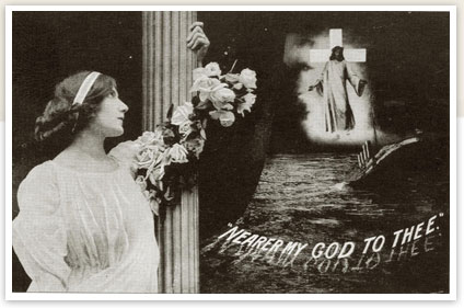 'Nearer My God To Thee', Titanic memorial postcard 1912.