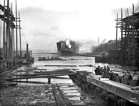 Launch of Olympic, 20th October 1910