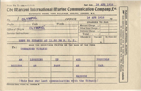 Titanic Marconigram