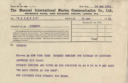 Titanic Marconigram