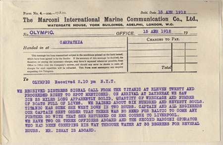 Titanic Marconigram