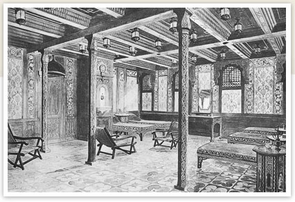 First class Turkish baths cooling room.