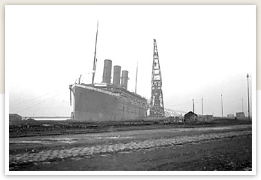 Titanic fitting-out at the deepwater wharf early in 1912